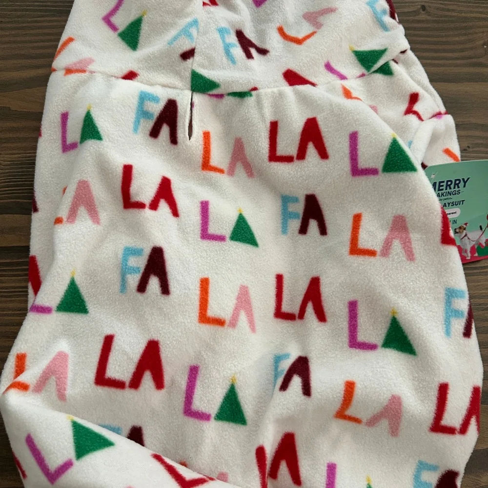 Petco Merry Makings Dog Playsuit XL Hooded Christmas Pajamas NWT